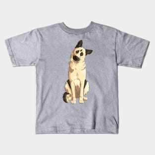 Cute cartoon German Shepherd Kids T-Shirt